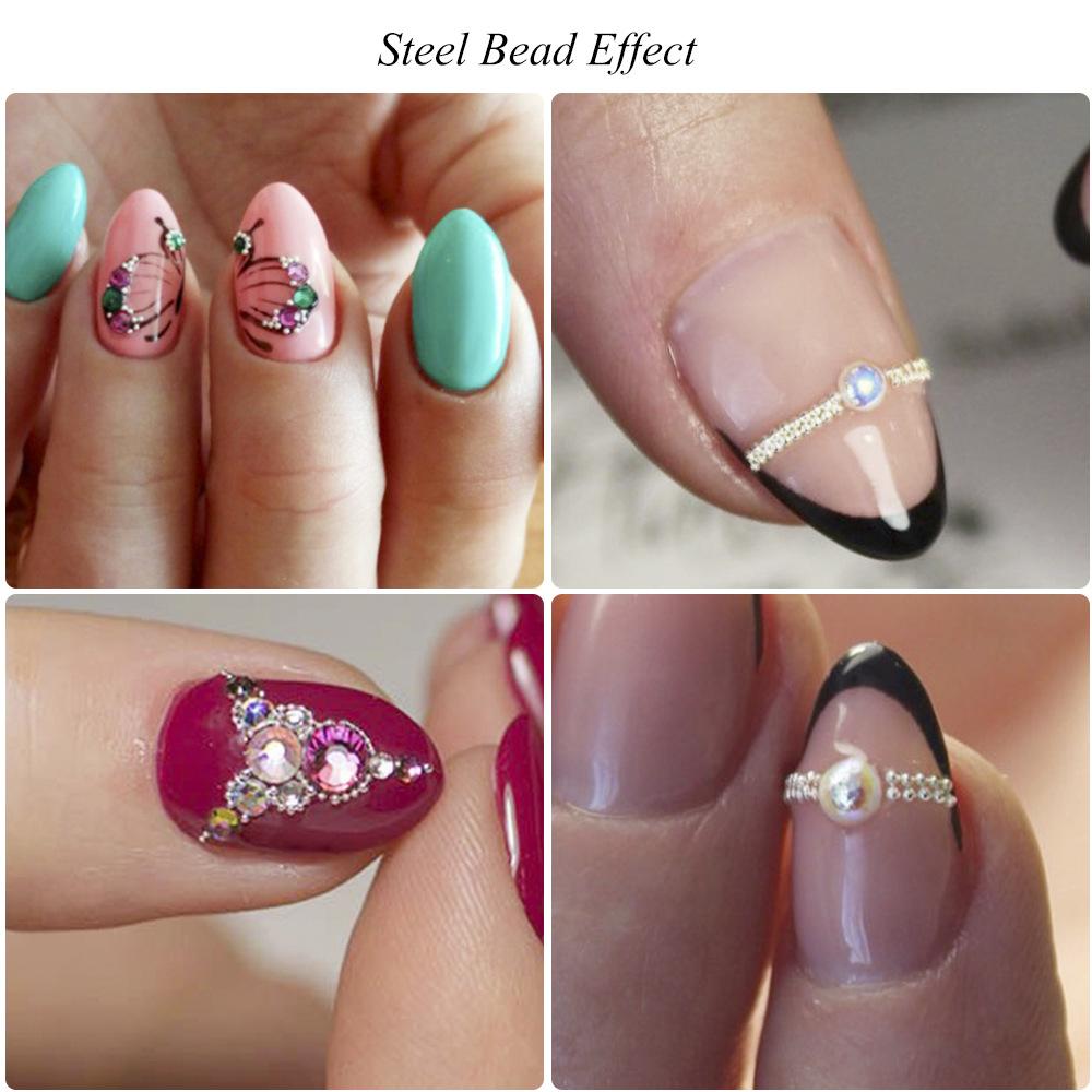Mărgele din oțel inoxidabil de 0,4 mm Decorații de artă pentru unghii Argint Aur Caviar Instrument DIY Accesorii pentru unghii