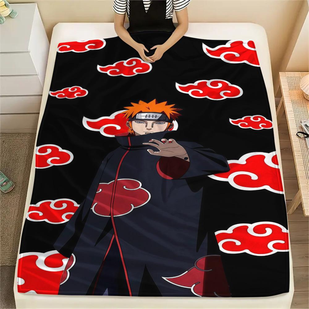 1PC Naruto Cloud Power Patterned Flannel Blanket Suitable For All Seasons For Home Decor Warmth And Comfort Gifts Holiday Present