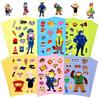 6 Blatt Cartoon Zootopia Puzzle Aufkleber Spiele Humorvoll DIY Ein Gesicht machen Zusammenbauen Puzzle Dekoration Bastelaufkleber Feier Mitbringsel