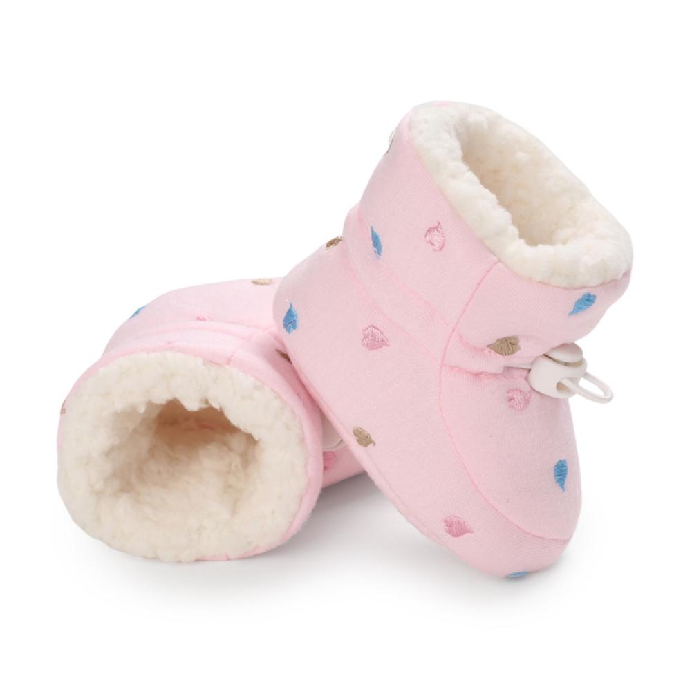 Newborn Baby Cotton Booties Non-Slip Sole Toddler Boys Girls First Walkers Infant Warm Fleece Shoes Snow Boots