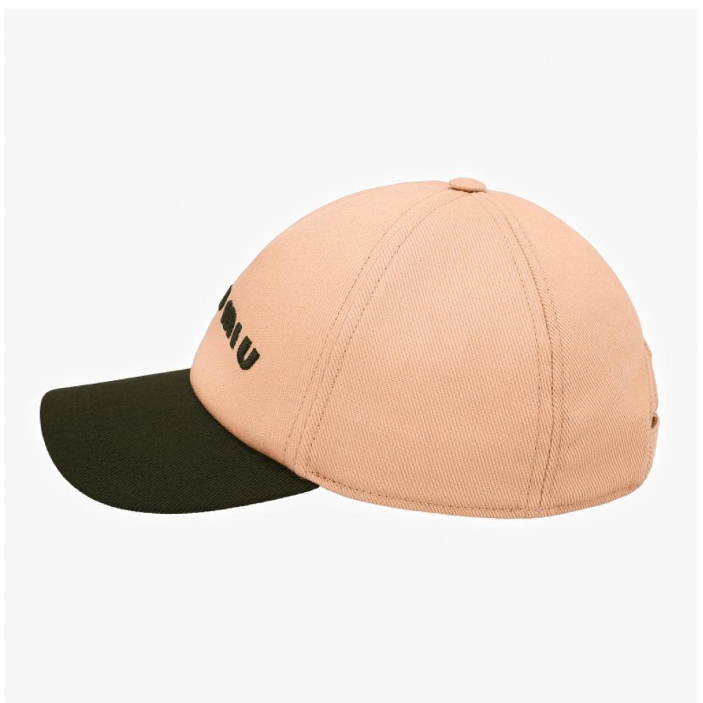 Miumiu Logo Bestickte Drill Baseballkappe 5hc179 Acq1 F03rg