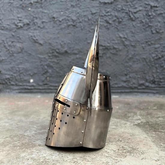 Deutscher Ritterhelm Mittelalter LARP Rollenspiel Stahlhelm