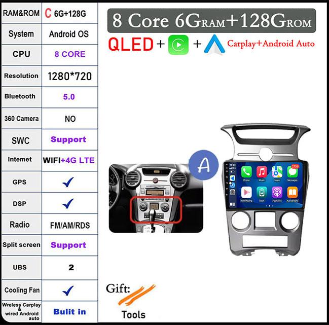 Touch Screen For Kia Carens UN 2006 - 2012 4G LTE 5G Wifi BT Carplay Radio Stereo Multimedia Player GPS Navigation Video