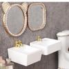 White Dollhouse Bathroom Sinks Golden Tap Miniature Dollhouse Sink  Dollhouse Accessories