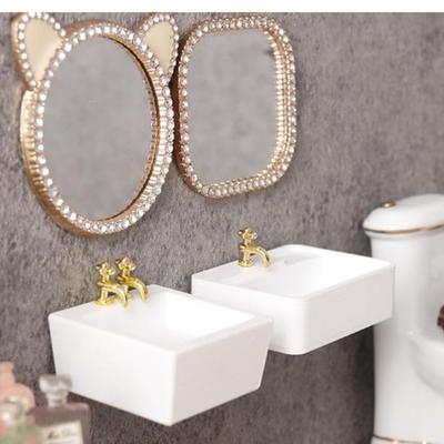 White Dollhouse Wash Basins 1/12 Dolls House Furniture Accessories  Doll House Decor