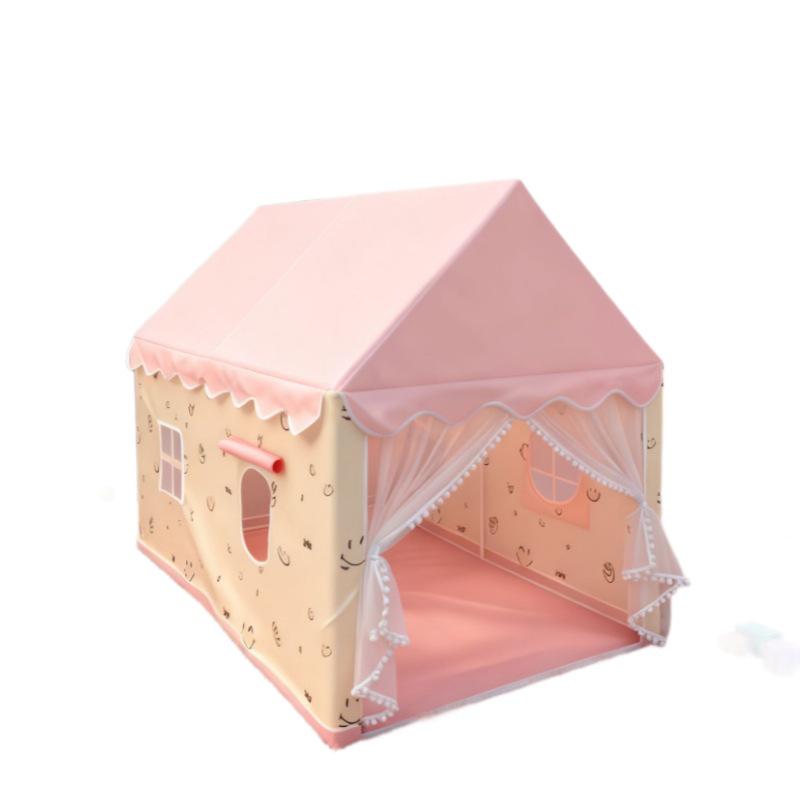 Indoor Children's Princess Castle Play Tent with Smiley Face Design