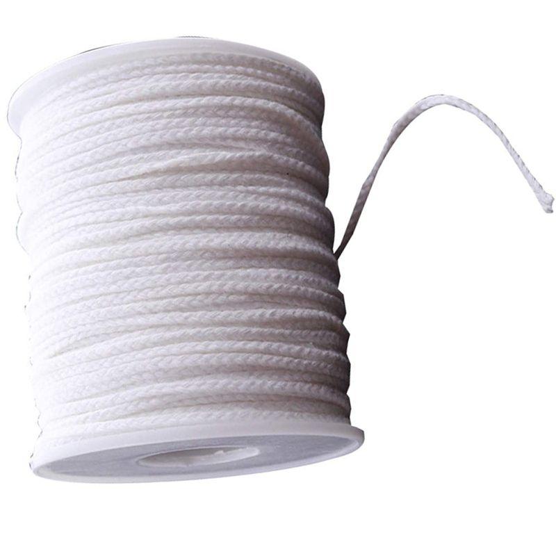 A60Z2 Roll 200Feet/61Meter White Candle Wick Cotton Candle Woven Wick For DIY Candle Making Material Smokeless Wax Coremay