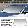 Car Windshield Sun Visor For Subaru BRZ ZD8 2021 2022 2023 2024 2025 2026 Toyota ZN8 GR86 Front Rear Foldable Sunshade UV Visor.