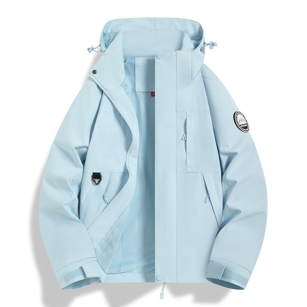 Spring and Autumn Windproof and Waterproof Couple Mountaineering Jacket Men's Top Color Matching Hooded Sports Jacket