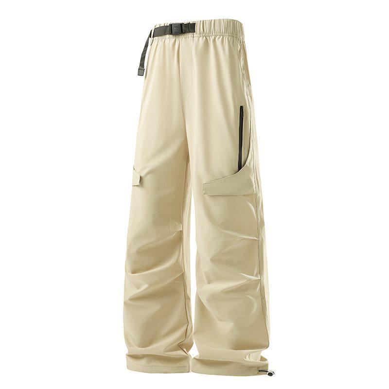 Unisex American High Street Parachute Pants: Summer Thin, Casual, Straight-Leg Outdoor Sports Wear for Men & Women.