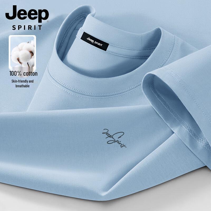 JEEP SPIRIT Men s Pure Cotton Round Neck Short Sleeve T-Shirt 2XL