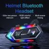 Y20 MAX Motorcycle Helmet Bluetooth Headset Intercom With Mixing V5.3 IPX6 Waterproof RGB Colorful Light Effect 1000mAh Battery