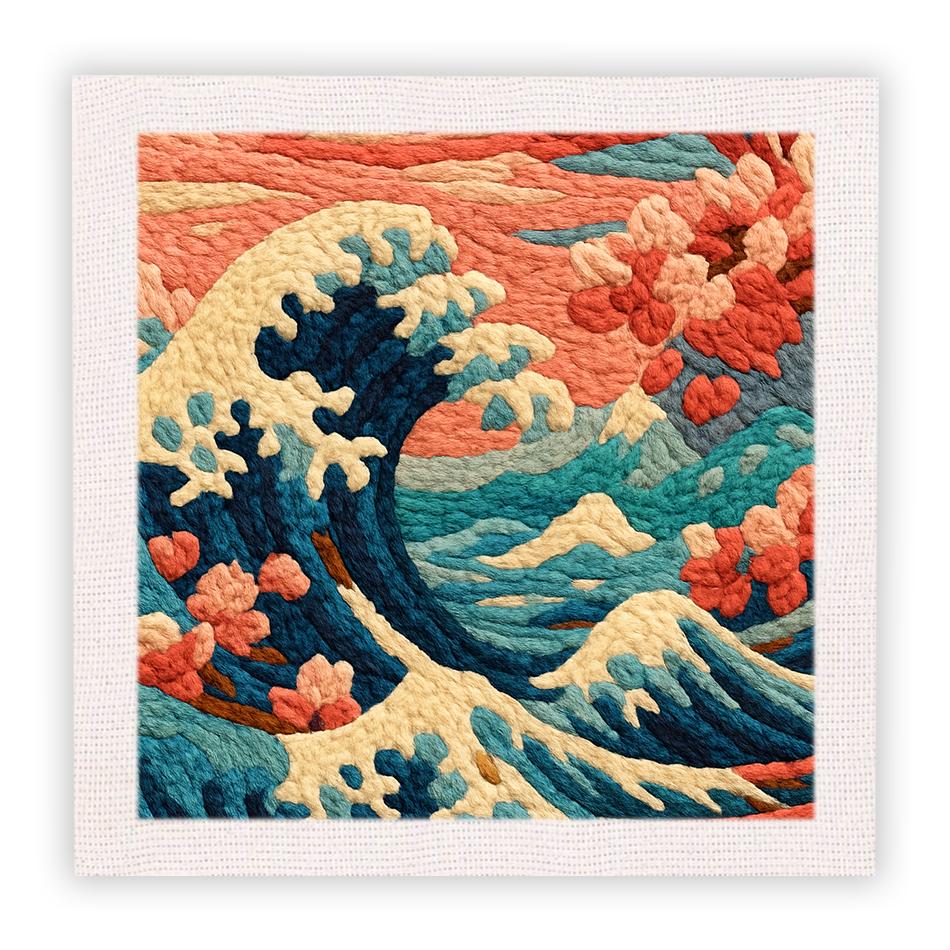 

Punch Needle Embroidery Starter Kits Landscape Cross stitch kits Punch Needle frame for adults Diy Gift Craft Supplies 25X25cm