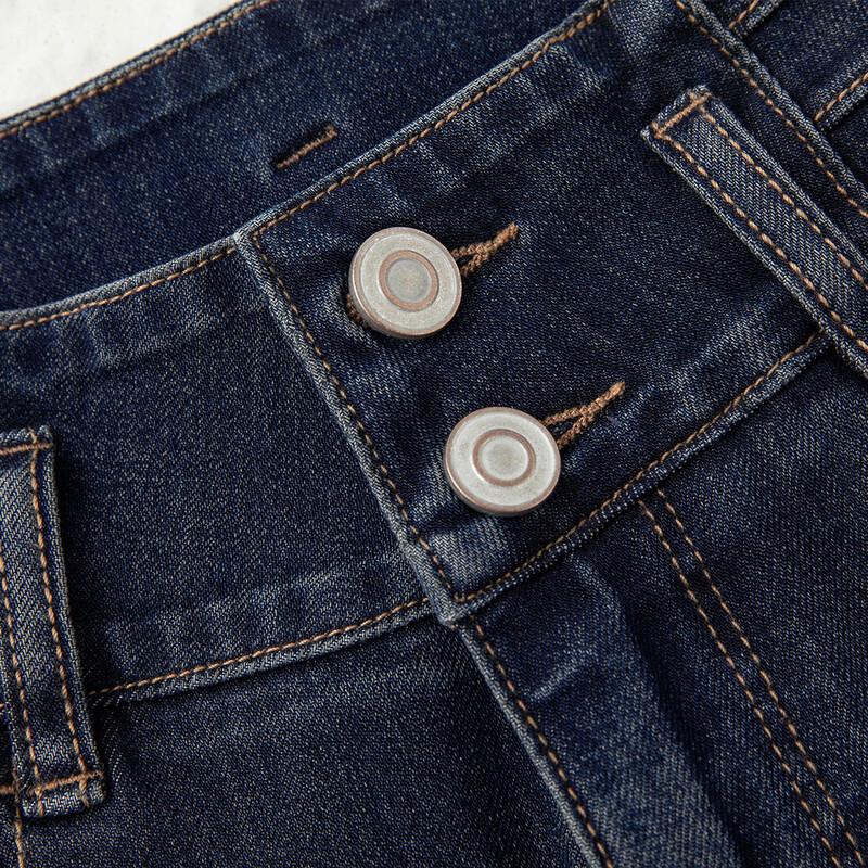 RAIN.CUN Dámské úzké džíny s vysokým pasem a fleecovou podšívkou ke kotníkům