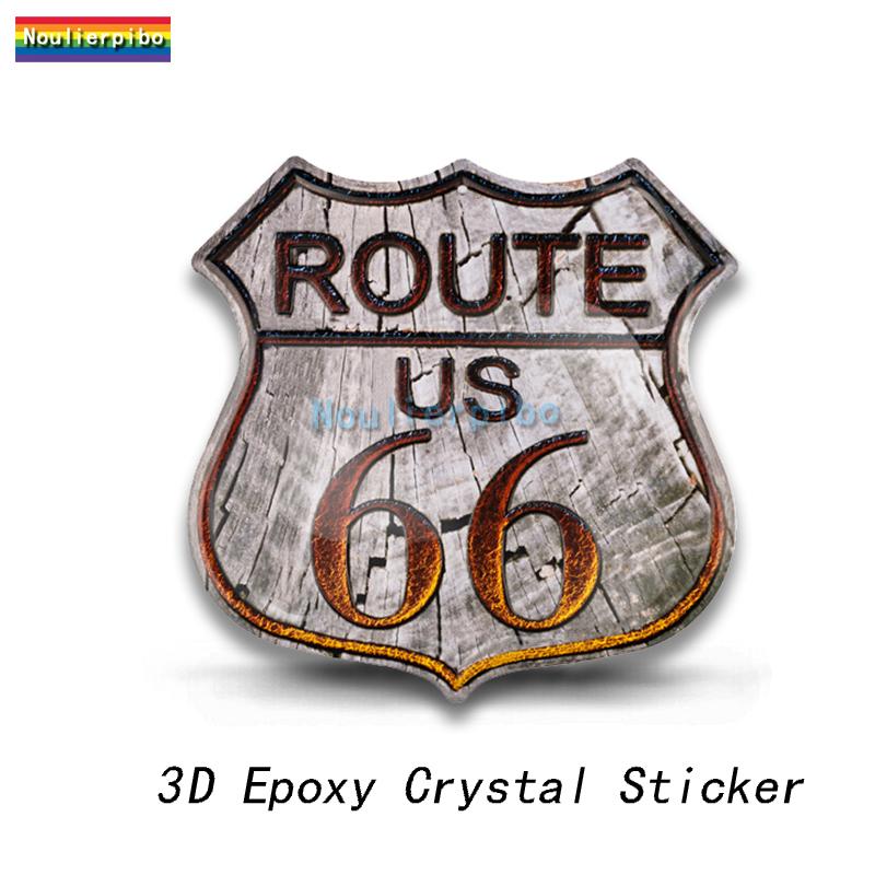 3D Stereo Epoxy Dome Car Sticker Route 66 GAS 66 Brand Route 66 Decal PVC Auto Parts Trolley Case Vinyl Cell Phone Sticker diameter 5cm