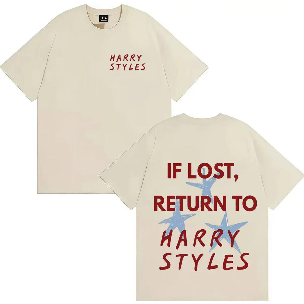 Harry Styles Fashion Double Sided Print Gothic T-Shirt Classic Aesthetic Casual Comfortable Men O-Neck Y2K Tee Shirts Streetwear