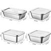 201/304 Stainless Steel Storage Tray With Lids Rectangle Food Container Sausage Noodles Fruit Plates Home Kitchen Organizers