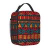 Africa Ethnic Tribal Art Insulated Lunch Bag African Bogolan Print Portable Thermal Cooler Oxford Lunch Box Food Bento Tote Bag
