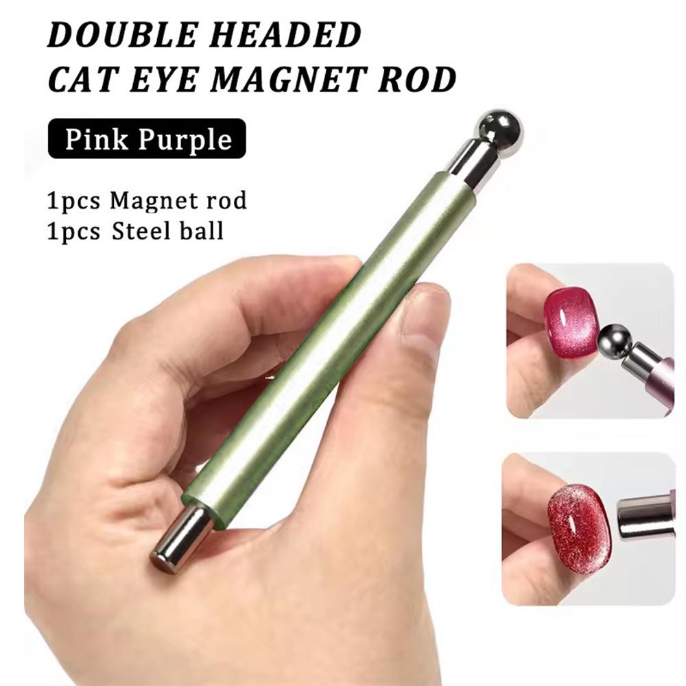 LINMANDA Cat-Eye Nail Magnet Double-Headed Cylindrical for Use with Cat-Eye Gel Nail Polish Suitable for Home and Nail Salon Use