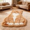 Orange Cat Rug Home Cartoon Bedroom Rug Bedside Blanket Living Room Sofa Carpet Anti Slip Pet Cat Plush Mat Home Decoration Gift