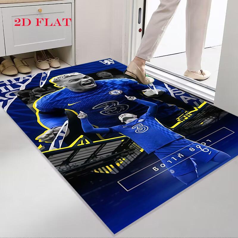 Chelsea FC Team Teppich für Wohnzimmer Schlafzimmer Zuhause Sofa Dekoration, Kinder Spiel rutschfeste Bodenmatte