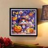 DIY Diamond Art Painting Kit Cute Halloween Witch Cat Pumpkin Pattern Full Drill Canvas Creative Handmade Craft Gift for Adults