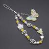 Y2K Crystal Pink Butterfly Phone Lanyard Keychain - Colorful and Sweet