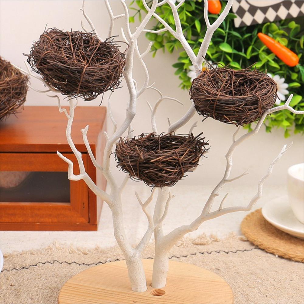 Easter simulation bird nest decoration ornaments, courtyard simulation grass nest, DIY vine woven dead branches bird nest