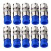 10pcs RG6 Compression Connectors RG6 F Type Connector Coax Coaxial Compression Fitting Waterproof Connection Black and Blue