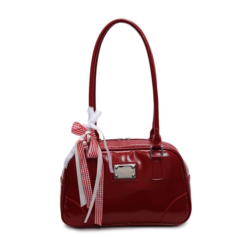 Retro handbag niche versatile trend new simple bowling bag pillow bag shoulder armpit bag