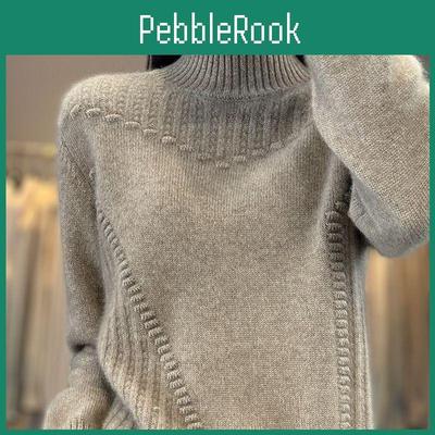 Autumn Womens Sweater Winter And Thickened Warm Knitted Stretchy Longsleeve Oversized Top