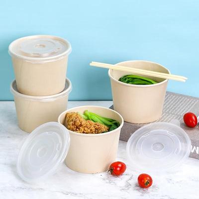 Thickened Bamboo Fiber Disposable Takeaway Bowls with Lids