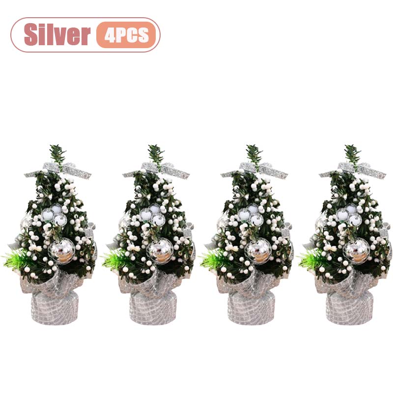 1-10PC Mini Christmas Tree Desktop Decor Set Home Tabletop Craft Ornament for Party Scene Setting Festive Decoration Arrangement