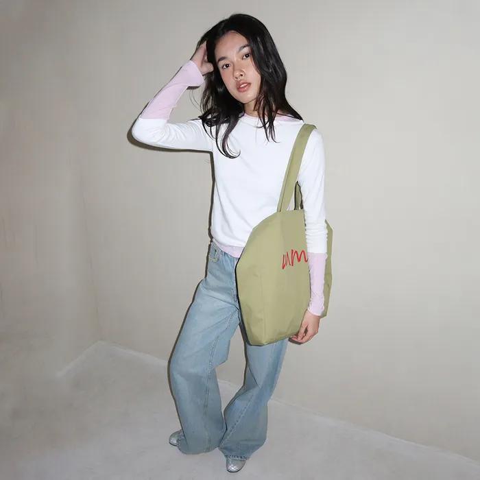 Pencil Logo Cotton Bag_Olive