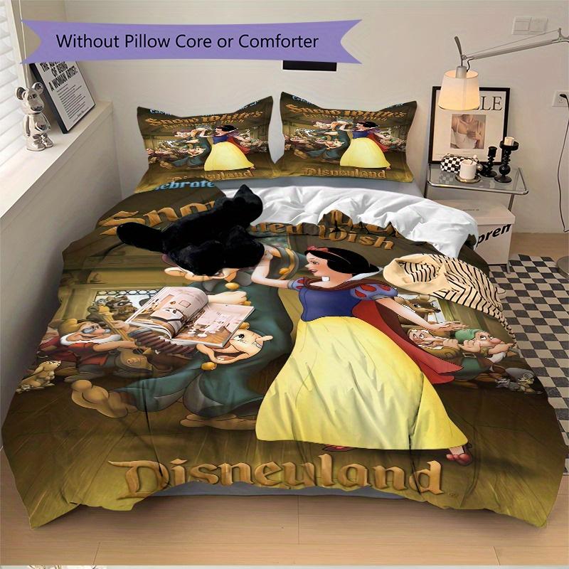 3pcs Snow White's Enchanted Wish Bedding Set 1 Soft Quilt Cover + 2 Pillowcases, Machine Washable Suitable for All SeasonsS095
