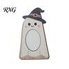 Ghost Theme Home Ornament Halloween Wooden Photo Frame, Pumpkin/Ghost Picture Frame for Wall Rustic Wood Holiday Gift Hanging or Desktop Display,