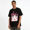 Cute Japanese Style Big-eyed Girl Heart Print T-shirt Casual Loose Crewneck Anime Top For Teens Pure Cotton T-shirt