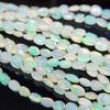 Natural White Faceted Multi Ethiopian Opal Maniya Beads, Multi Fire Gemstone Strand Beads.