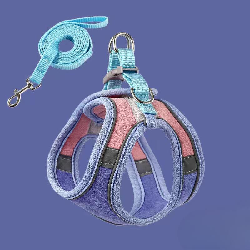 Cute Vest-style Chest and Back Protection for Kittens, Velcro Safety Buckle, Reflective Pet Cat Leash