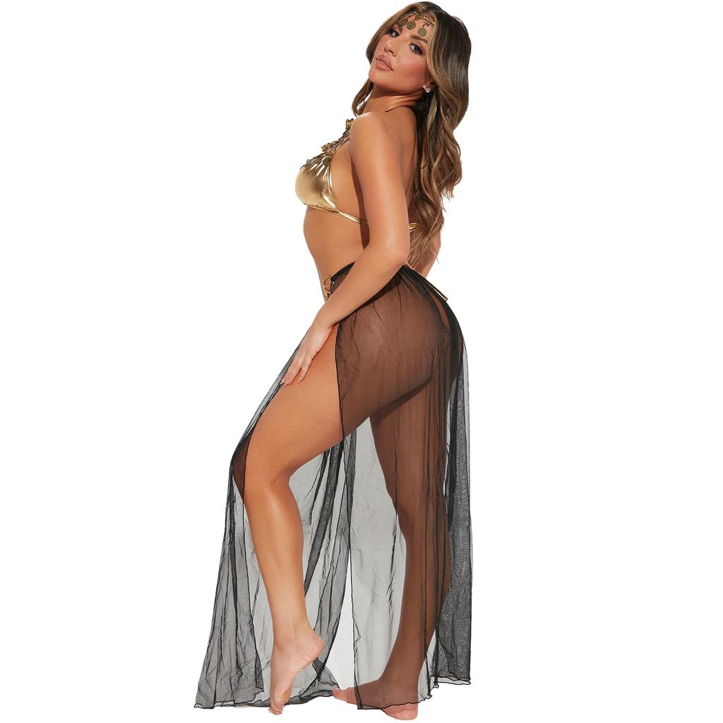 S-sexy Cleopatra Lingerie, Women's Sequined Belly Dance Dress Perspective Arab Nightdress