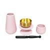 5-piece Pet Altar Set with Flower Vase, Teacup, Offering Stand, Photo Frame, and Bell (pink)