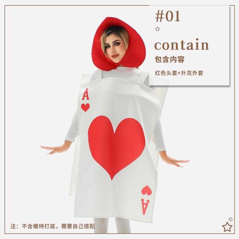 Halloween Adult Costume Alice in Wonderland Fairy Tales Poker Black Heart A Children's Costume Funny Costume