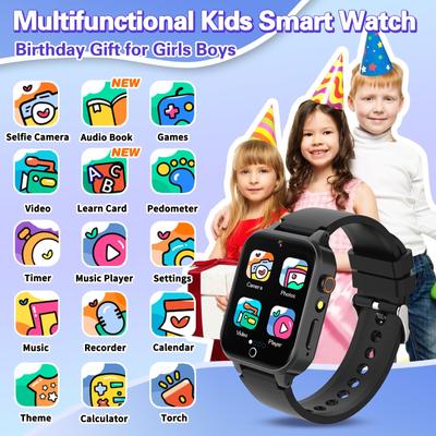 Smartwatches für Kinder mit 26 Spielen für Mädchen und Jungen, Touchscreen, Kamera, Schrittzähler, Video, MP3-Alarm, digitale Kinderuhr, Geburtstagsgeschenk