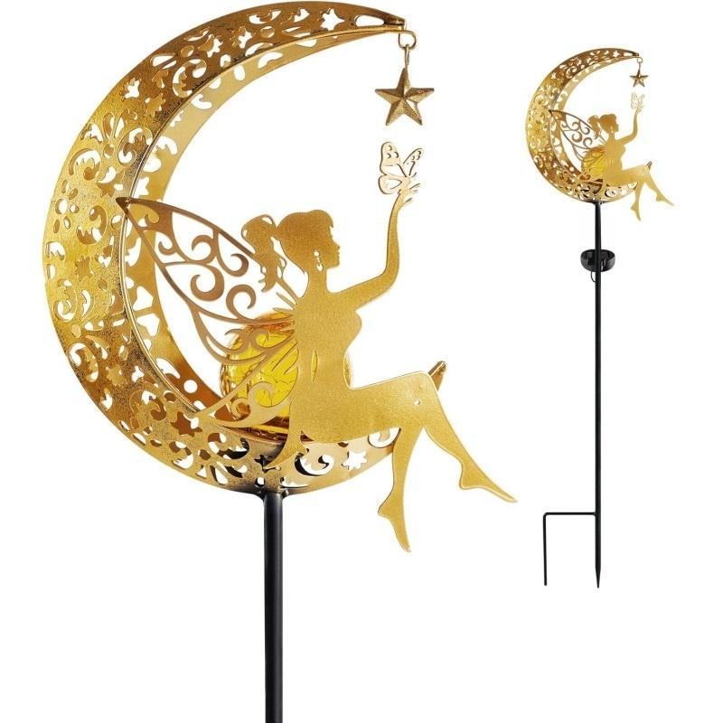 

Fairy Moon Figurine LED Solar Light Outdoor Patio Garden Stake Ornament Decor 1