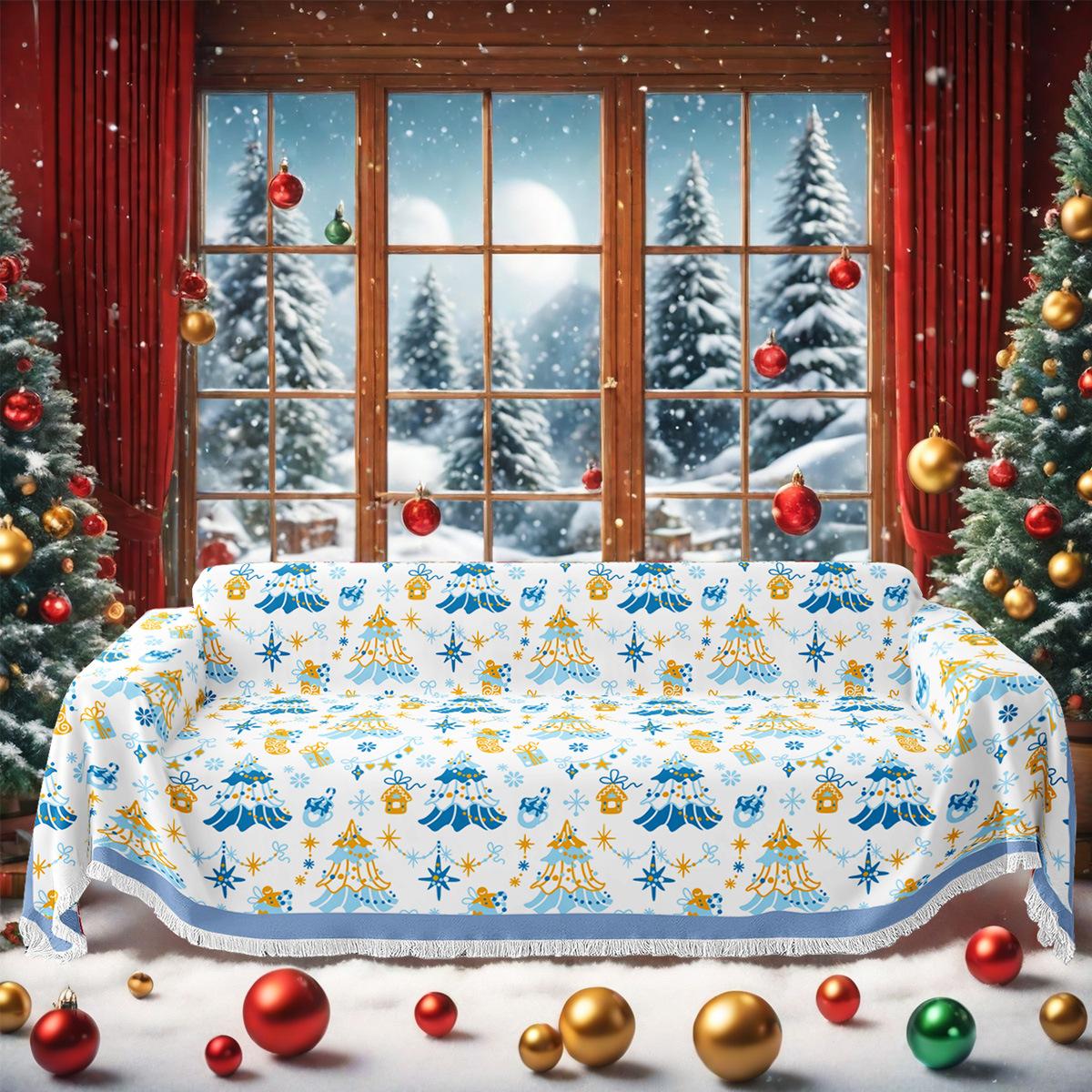

2026 Christmas Sofa Covers Cat-Proof, All-season Universal Sofa Cover Living Room Sofa Throw Blanket Christmas Decorations 180x130cm