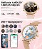 New Luxury Diamond Smart Watch For Women 8mm Ultra Thin Body Bluetooth Call Heart Rate IP68 Waterproof Smartwatch Rose Gold