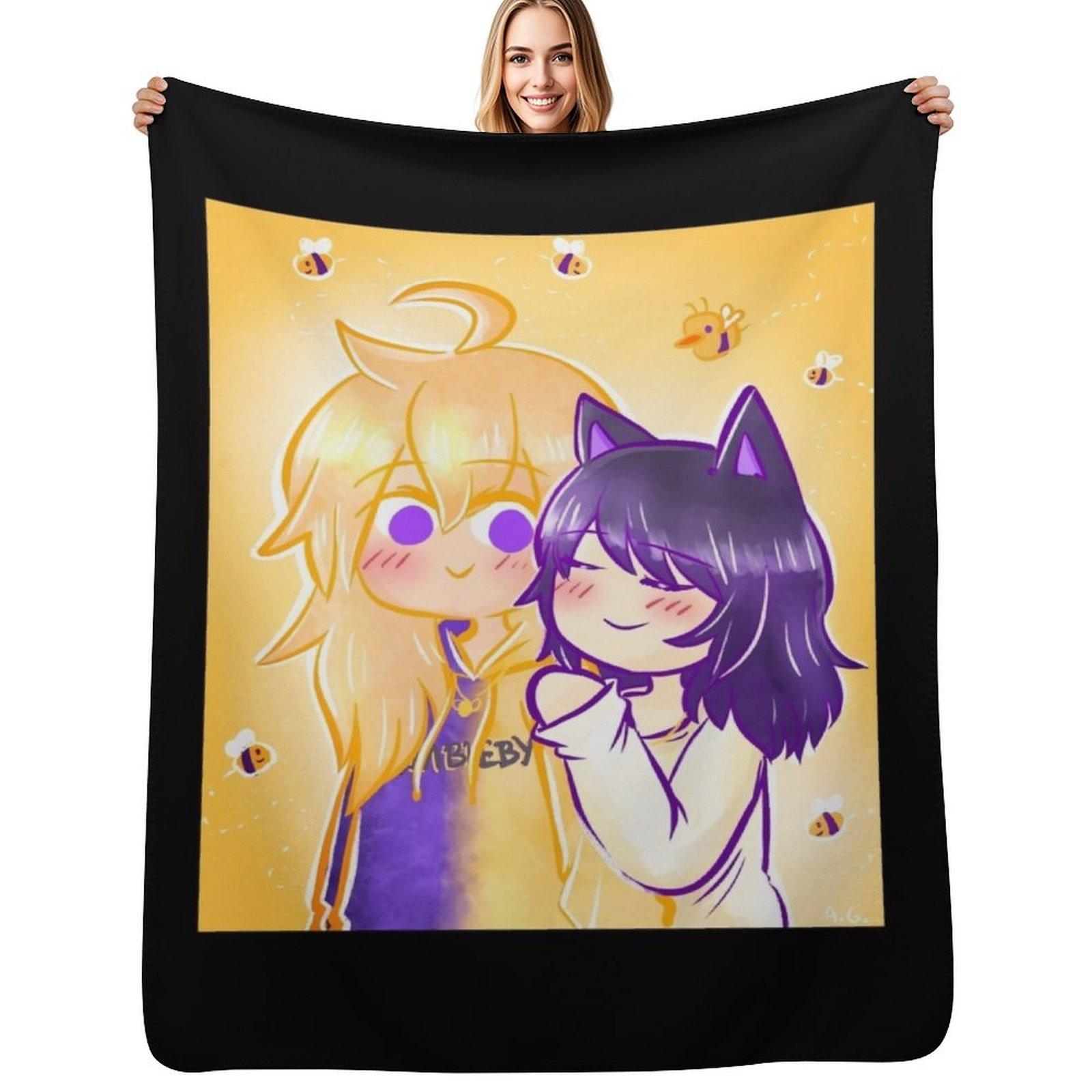 Bee my Bumbleby Throw Blanket Warm Flannel Blanket for Couch Chair Bedroom Size: 75*100cm, Weight: 230 GSM