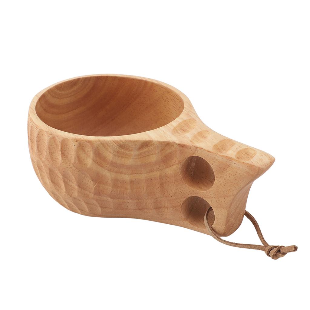 350ML Wooden Cup with Handle Portable Multifunctional Wood Mug Drinking Cup for Coffee Tea Milk Beverages