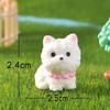 3 Pcs Cute Cartoon Bib Puppy Mini Resin Figurines Garden Moss Miniature Landscape DIY Ornament Car Desktop Dog Animal Decorations