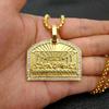 Detailed Last Supper Pendant Necklace Cubic Zirconia Iced Out 24 Inch Twisted Rope Chain Hip Hop Jewelry